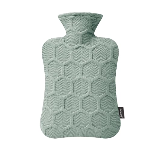 FORICOM Hot Water Bottle, 2L, 6-Hour Heat Retention, PVC Heating Pad, Easy to Use, Hot Bag for Cramps, Joint Pain, Rheumatism, Cooling Relief, Pain Relief for Women (2Large,Green)