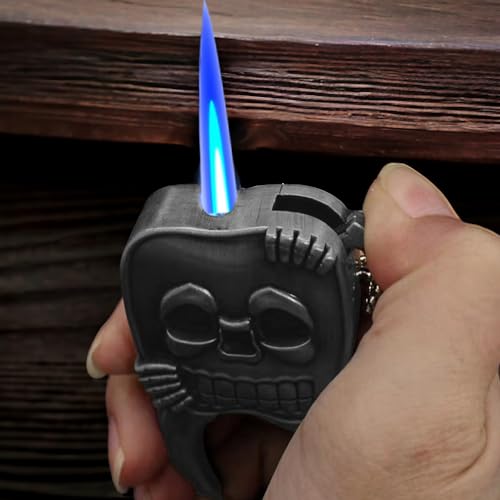 Encendedor Creative Skull Metal Vintage Azul miniatura 6