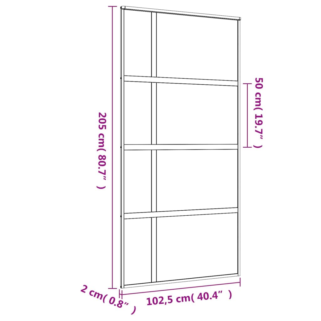 Sprzęt, materiały budowlane, drzwi, drzwi domowe, drzwi przesuwne złote 102,5 x 205 cm przezroczyste szkło ESG i aluminium