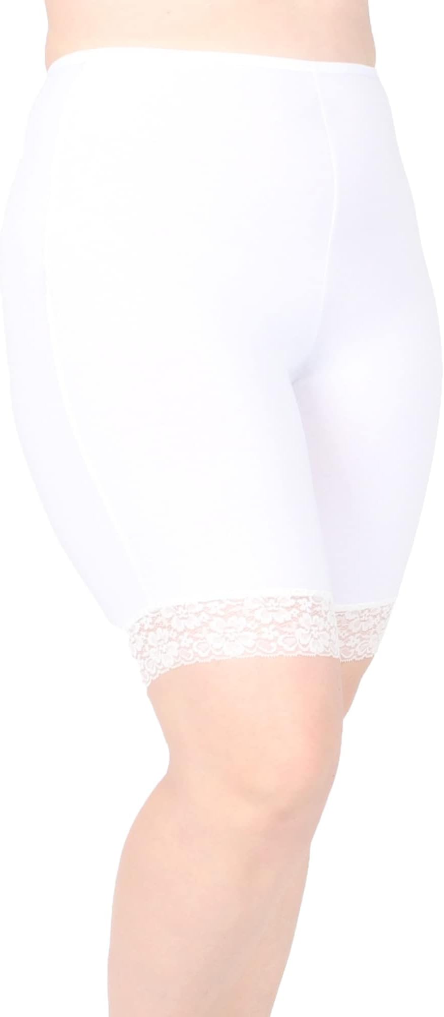 Undersummers by CarrieRae Lux Cotton Anti Chafing Slipshort 9" (White)