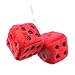 Pisamhid Plüschwürfel Auto Plüsch Würfel Autowürfel Fuzzy Dice 7.5 X 7.5 cm Plüschwürfel EIN Paar Aufhängen Fuzzy Plüsch Würfel Mit Punkten Für Auto Innen Ornament Dekoration - Schwarz/Weiß/Gelb/Rot