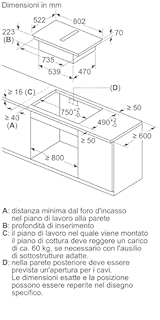 Piano a induzione con cappa integrata, Serie 4, 80 cm, senza profili