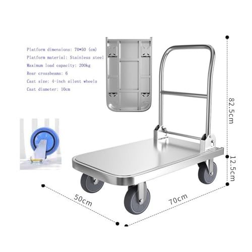Carretilla de Plataforma de Acero Inoxidable para Uso Industrial miniatura 2