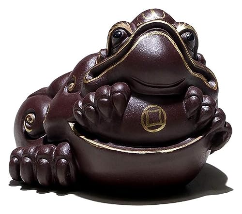Crapaud à trois pattes en argent figurine feng shui porte-bonheur pour tableau de bord