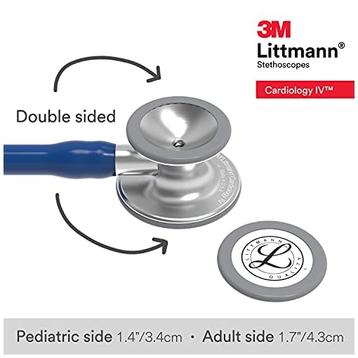 3M Littmann Cardiology IV Diagnostic Stethoscope, Standard-Finish Chestpiece, Navy Blue Tube, Stainless Stem and Headset, 27 inch, 6154 - Image 4