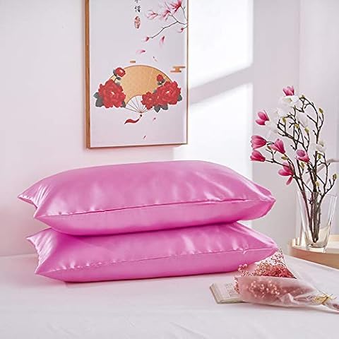 SURJION 2er Set Kissenbezüge aus Satin für Haar und Leder Cover