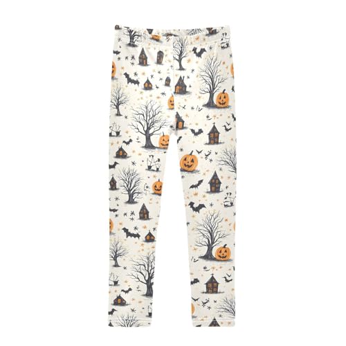 Pumpkin Trees Girls Leggings Soft Stretch Workout Yoga Dance Pants for Kids Casual Tights