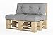 chilly pilley Palettenauflage Schaumflocken palettenkissen Palettenpolster Palettenmöbel Palettensofa Rückenlehne Sitzkissen Seitenkissen Set (2er Set Silber)