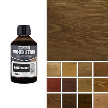 Littlefair's Wood Stain Water-Based - (Dark Walnut) – Non-Toxic, Eco-Friendly & Quick Drying - Easy-to-Apply, Concentrated Formula for All Wood Types – 250ml