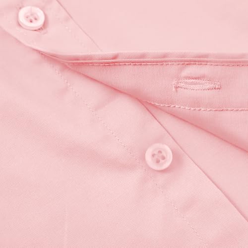 Image of Boys' Button Down Dress Shirts Kids Long Sleeve Solid Collared Uniform Shirt for Toddler Boy (Size 2T-20)