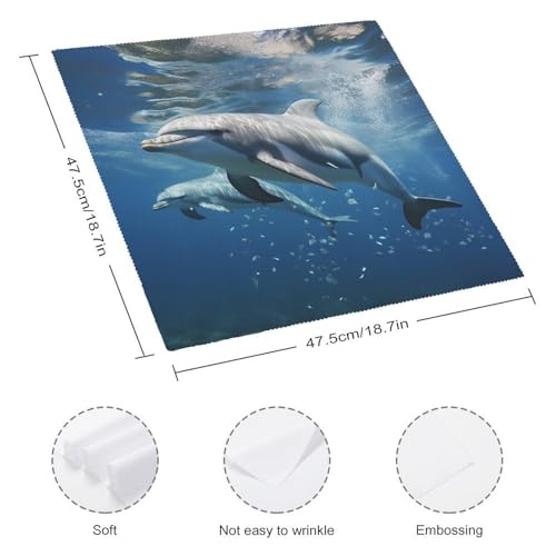 Servilletas de Tela con Delfines Lindo 4 Piezas miniatura 2