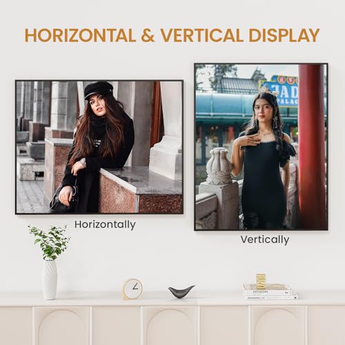 Image of 24x30 Aluminum Metal Picture Frame,Tempered Glass Black Large 24 x 30 Poster Frame for Puzzles Photos or Artwork to Wall Mount Horizontal or Vertical for Decorating House,Office,Hotel