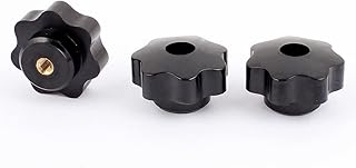 Tool parts M6 x 40mm Plastic Star Head Screw Through Hole Clamping Knob Grip Black 3pcs