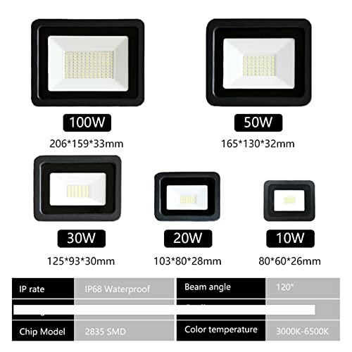 Projecteur de Jardin LED étanche 50W blanc chaud pour éclairage extérieur DIY - 5