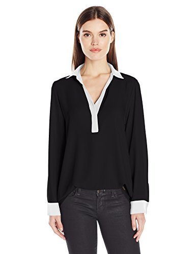 Calvin Klein Women's Long Sleeve Top with Contrasting Cuff