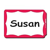 C-Line Pressure Sensitive Peel and Stick Name Badges, Red Border, 3.5 x 2.25 Inches, 100 per Box...