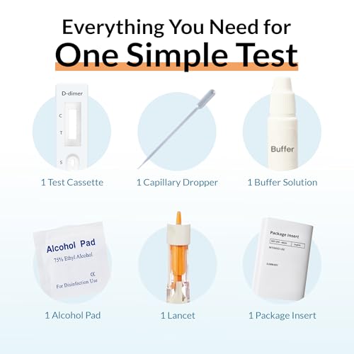 GetTested D-Dimer Test-Kit, Blutgerinnselrisiko-Screening für zu Hause, schnelle Ergebnisse in 10 Minuten, einfache Probennahme, genau, bequem und einfach zu bedienen (Packung mit 2)