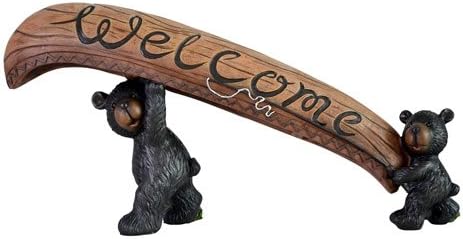 Bears Carrying Canoe Figure (Going Fishing), 13-inch, Welcome Statue