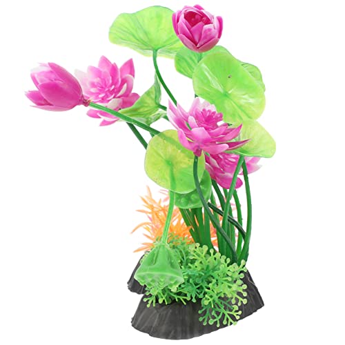 Balacoo 5Pcs Aquarium Landscaping Fish Tank Decoration Lotus Plastic #TOP5