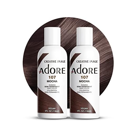 Adore Semi Permanent Hair Color #107 Mocha, 4 Fl Oz (2 Pack)