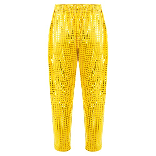 Kids Girls Boys Shiny Harem Pants Metallic Trouses High Waist Hip Hop Jazz Dancing Performance Radish Pants2