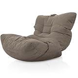 Aiire Puff Salon de Lujo XXL - Sofa Puf Gigante Moderno de Diseño - Modelos de Puffs o Bean Bag Chair Grandes con Relleno Incluido para Adultos o Decoracion Habitacion Juvenil Marrón