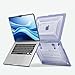 MOSISO Compatible with MacBook Air 15 inch Case 2025 2024 2023 M4 A3241 M3 A3114 M2 A2941, Honeycomb Shockproof Heavy Duty TPU Bumper Plastic Hard Case with Fold Kickstand&Keyboard Cover,Lavender Gray