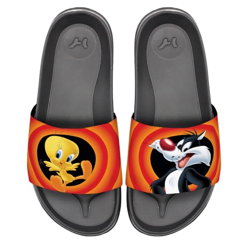 Popfunk Looney Tunes Sylvester Tweety Pair Unisex Adult Slides Adjustable Flip Flop Sandals Officially Licensed Hypd Slydr Switch™