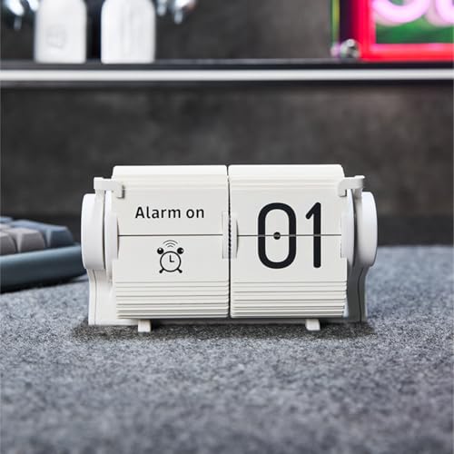 Reloj de escritorio mecánico con calendario automático y alarma para el hogar 4