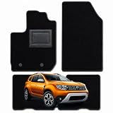 4 Tappetini in Moquette per Dacia Duster Compatibile con Modelli dal 2018 al 2024, Fondo Impermeabile e Antiscivolo con Battitacco in PVC - Alta Qualità - Made in Italy - OFFICINE MILANO