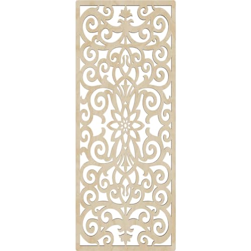 Image of Buel Decorative Pierced Fretwork Wood Wall Panels, 11 3 /8 inchW x 29 3 /8 inchH x 3 /8 inchT, Birch