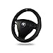 Produktbild FKYNB Lenkradbezug, Auto Bunte Lenkradbezug Four Seasons Universal Medium Ledergriff Slip Wear Erhöhter Griffbereich für bessere Bedienbarkeit (Color : Black, Size : A-37 to 38cm)
