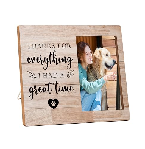 JUSITAKEET Pet Memorial Picture Frame - Remembrance Gift for Loss of Dog or Cat - Thanks for Everything I Had A Great Time -f(07)