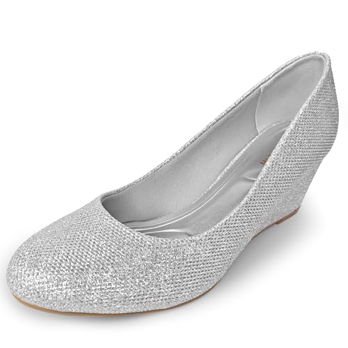 Comfortable Womens Wedge Pumps Inch Closed Toe Wedding Dressy