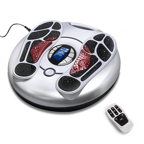 F FIWENE Foot Massager for Neuropathy FSA - HSA Eligible Rechargeable EMS Foot Circulation Stimulator with 4 TENS Pads Muscle Stimulation for Relieving Plantar Fasciitis Swelling and Pain
