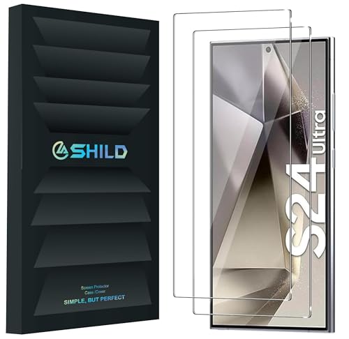 Image of SHILD (2 Pack Screen Protector for Samsung Galaxy S24 Ultra - Tempered Glass with Easy Installation, Military-Grade Protection, Ultra Tough, Anti-Scratch, Perfect Fit (6.8 inch)