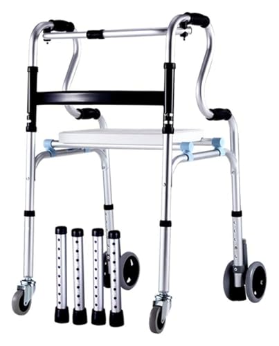 Déambulateur pliante en aluminium avec siège intégrée multifonctionnel