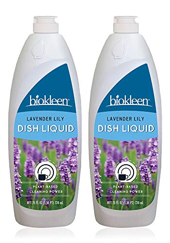 Biokleen Natural Dish Soap - 50 Ounce - Lavender Lily Hand Dish Liquid Soap Cleans Dishes