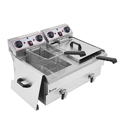 ZOKOP 24.9 QT Butterball Electric Turkey Fryer,Stainless Steel Double Tank Deep Fat Fryer with Removable Baskets and Thermostats,Silver