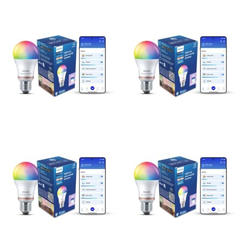 Image of PHILIPS WiZ 12W E27 Wi-Fi & Bluetooth LED Smart Bulb with Music Sync, Compatible with Amazon Alexa & Google Assistant, 16 Million Colours & Motion Sensing Technology | Pack of 4
