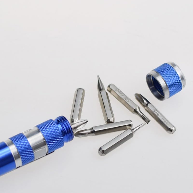 Utility Screwdriver Tool Pen with 8 Pcs Screwdriver,Mini Screwdriver Set Handy Tool,Blue