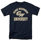 George Washington University Official One Color GW Logo Unisex Adult T-Shirt, Navy, Large