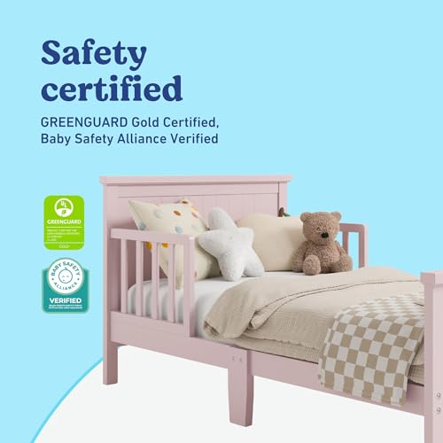 Image of Graco Bailey Toddler Bed (Blush) - Includes Bed Rail on Both Sides, Fits Standard-Size Crib and Toddler Bed Mattress, Baby Safety Alliance Verified, Solid and Sturdy Construction