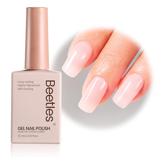 Beetles Neutral Gel Nail Polish 15ml Jelly Nude Pink Gel Polish Set...
