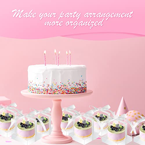 Thenshop 50 Pcs Clear Cupcake Boxes Individual 3.5 Inch Plastic Single Cupcake Containers Boxes with Inserts and Ribbon Individual Cake Storage Holders for Cake Kitchen(White) by Thenshop - Image 6
