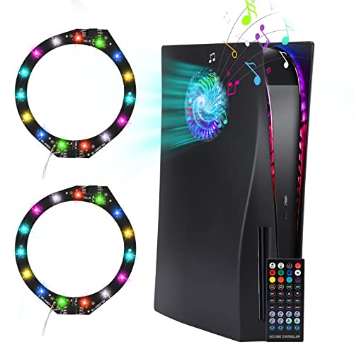 Face Plates With Fan Vents And Rgb Led Light Strip For Ps5 Disc Edition Ps5 Cover Plates Faceplate Shockproof Abs Shell Case Ps5 Lights 8 Colors 400 Effects 8 Color 400+Effects Decorative Ring Kit #TOP9