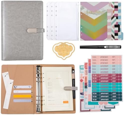 Classeur à 3 Anneaux Vintage En Cuir à Couverture Rigide