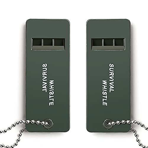 JINTECH Emergency Whistle, Tri-Band Outdoor Safety Survival Whistle, Lifeguard Whistle, Treble High Frequency, Distress Rescue Signal Whistle, Used for Hiking, Camping and Pet Training (2 Pack)Â 