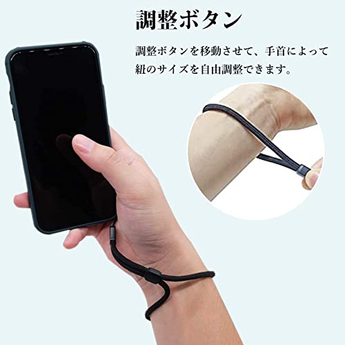 [Turkalla] スマホストラップ ストラップホルダー 5点入り【強化版タグパッチ・金属Ｄ字リング】 携帯 長さ調整可能 携帯ストラップホルダー スマホケースに挟む 全機種対応 充電影響なし 落下防止 紛失防止 リストストラップ 1本+タグパッチ4枚