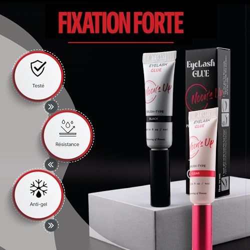 NOON'S UP Colle à Faux Cils Noire Waterproof,Hypoallergénique pour 4 ml – vue 3
